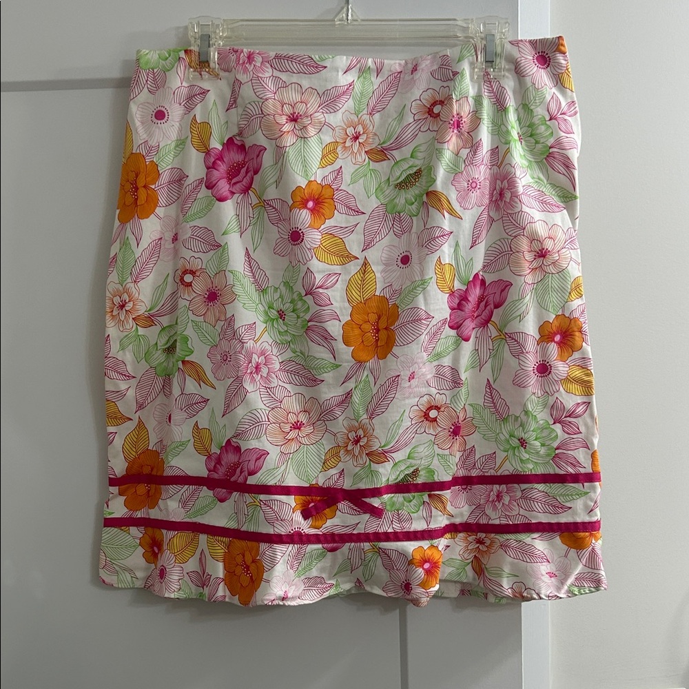 dressbarn Floral Mini Skirt - Pink, Orange, Green